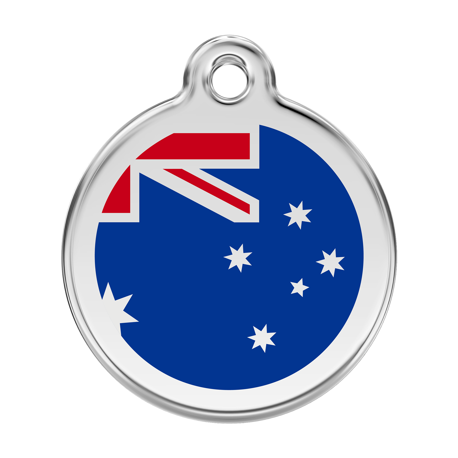 Red Dingo Stainless Steel & Enamel Australian Flag Dog ID Tag