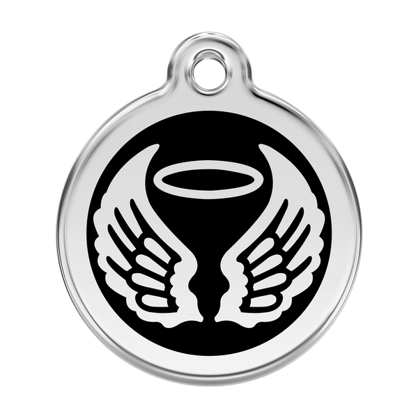 Red Dingo Stainless Steel & Enamel Angel Wings Dog ID Tag