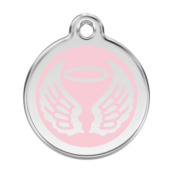 Red Dingo Stainless Steel & Enamel Angel Wings Dog ID Tag