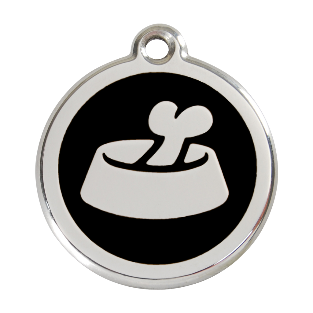 Red Dingo Stainless Steel & Enamel Bone In A Bowl Dog ID Tag