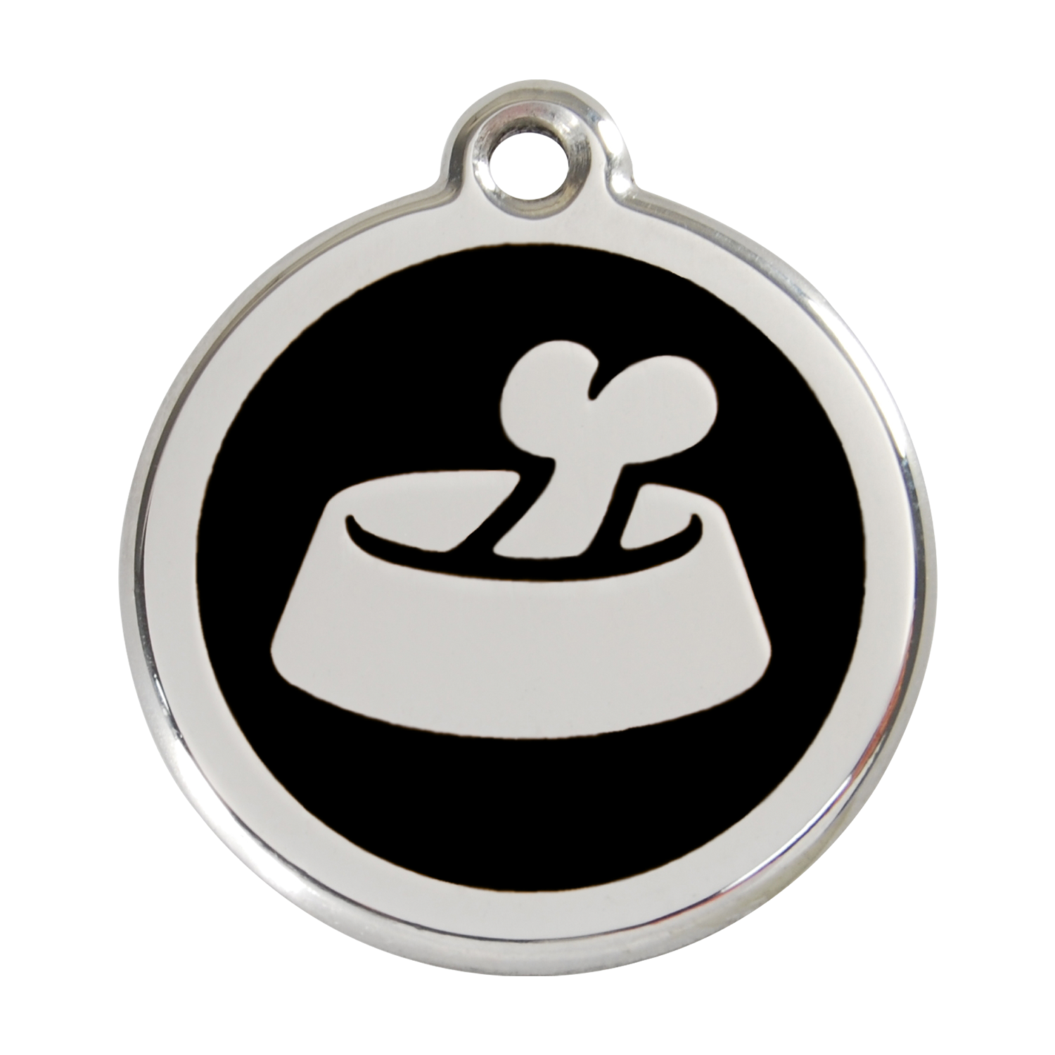Red Dingo Stainless Steel & Enamel Bone In A Bowl Dog ID Tag