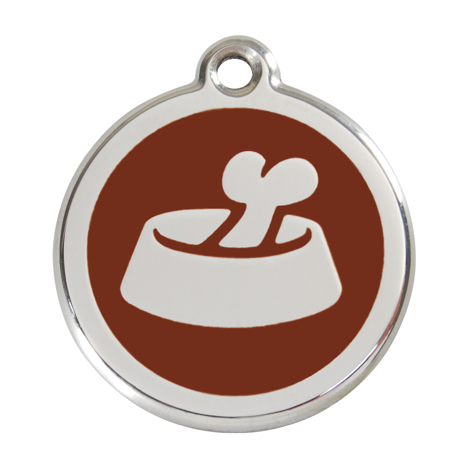 Red Dingo Stainless Steel & Enamel Bone In A Bowl Dog ID Tag