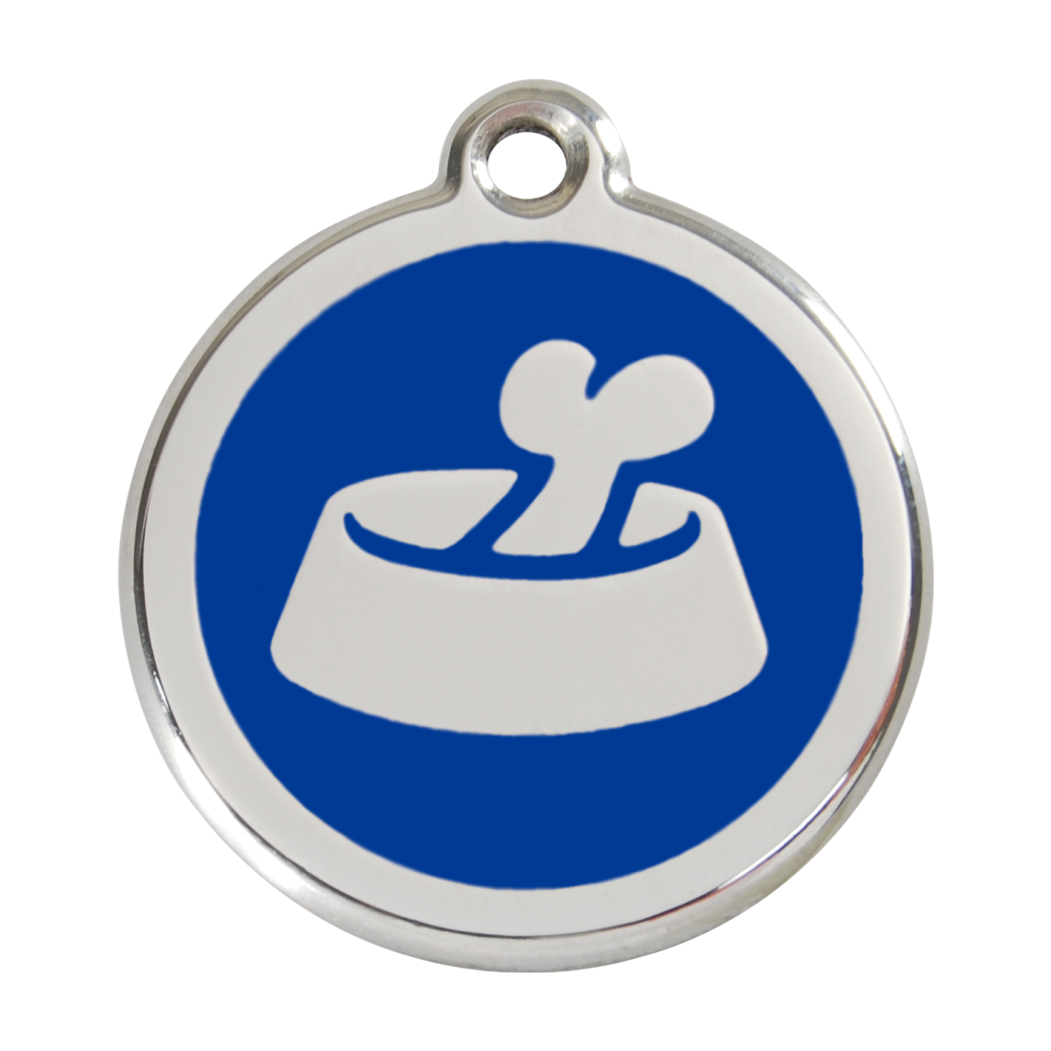Red Dingo Stainless Steel & Enamel Bone In A Bowl Dog ID Tag