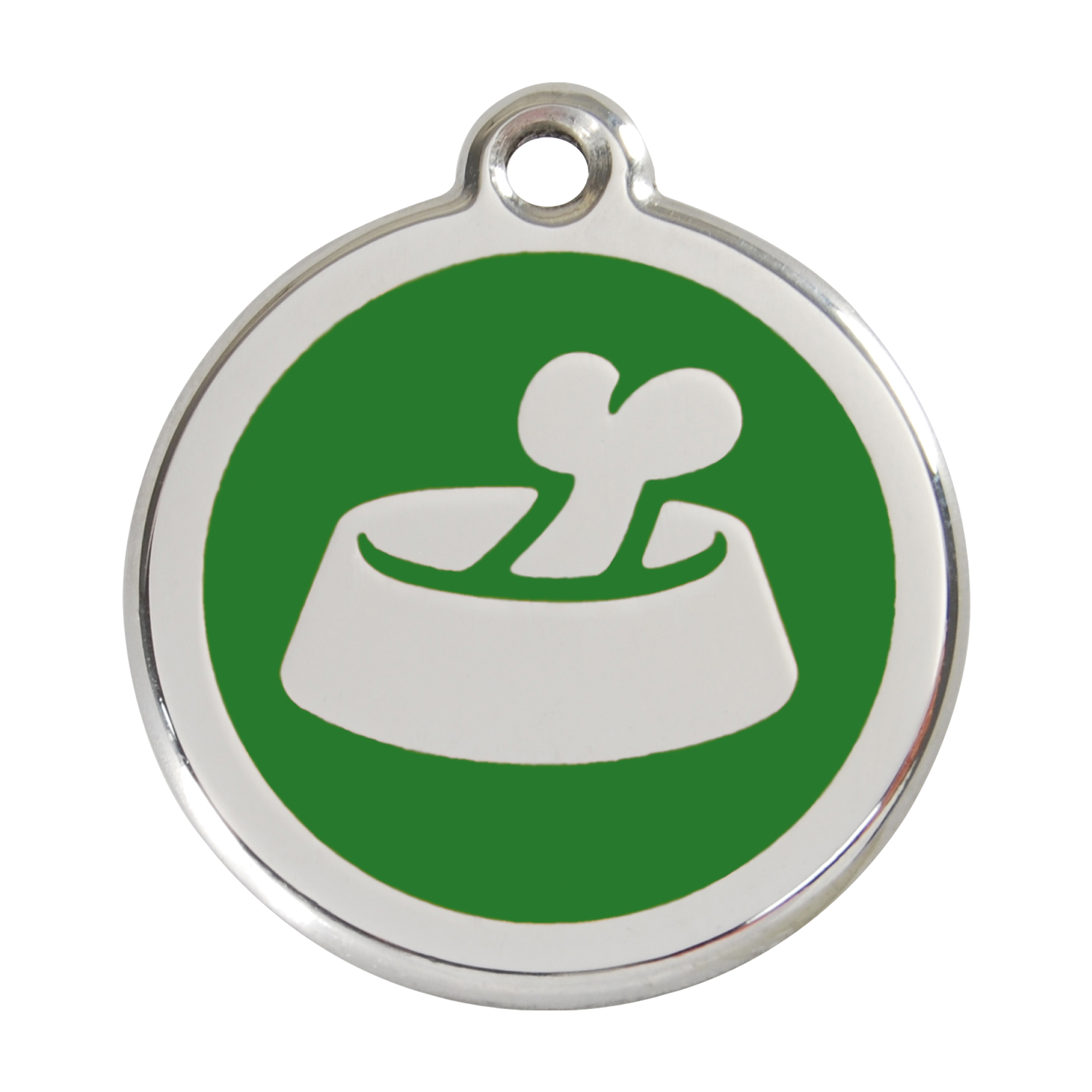 Red Dingo Stainless Steel & Enamel Bone In A Bowl Dog ID Tag