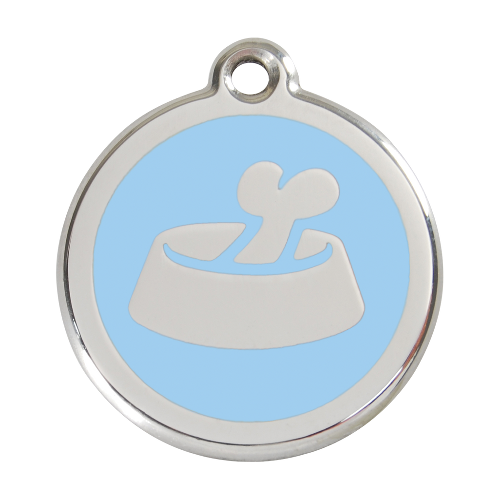 Red Dingo Stainless Steel & Enamel Bone In A Bowl Dog ID Tag