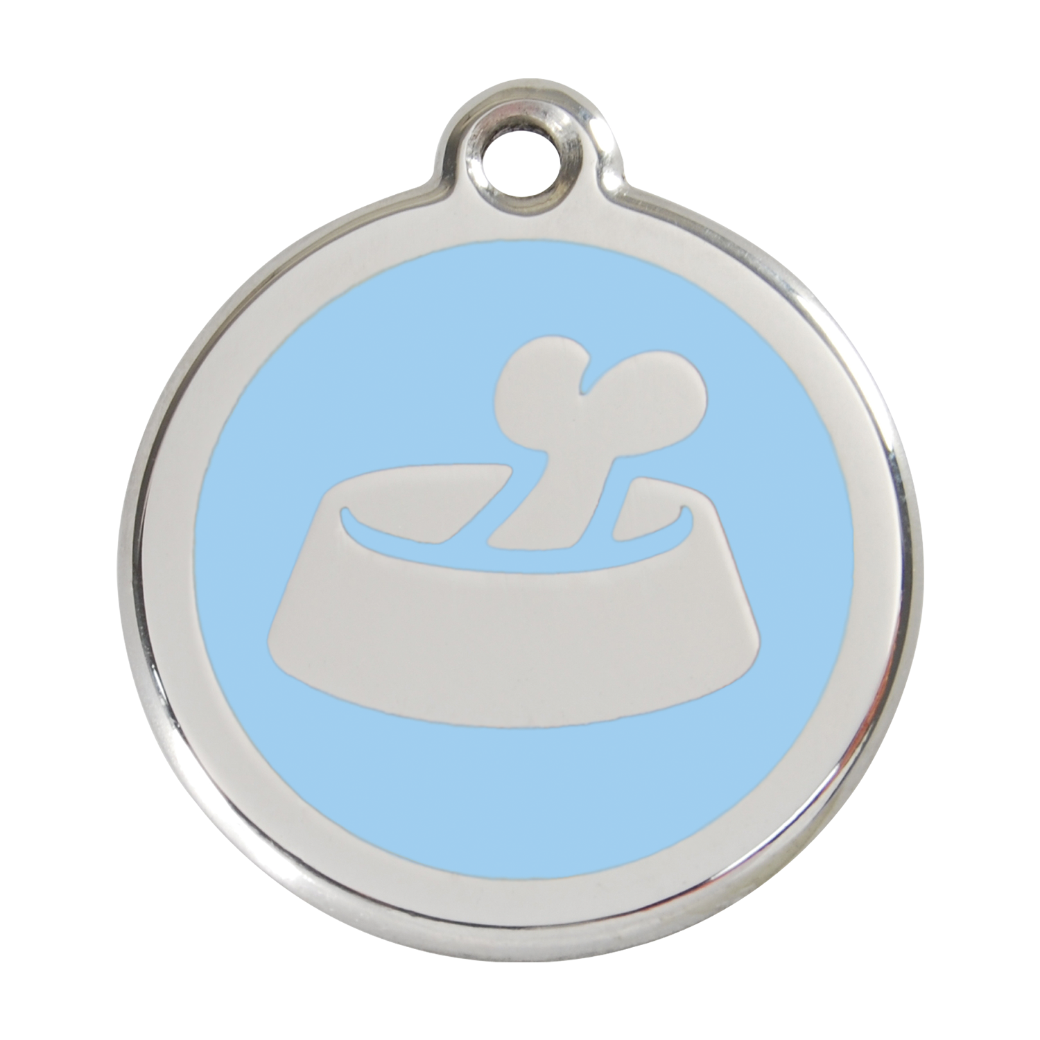 Red Dingo Stainless Steel & Enamel Bone In A Bowl Dog ID Tag