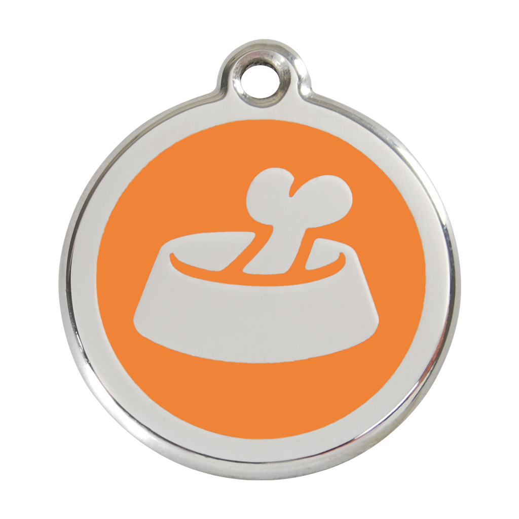 Red Dingo Stainless Steel & Enamel Bone In A Bowl Dog ID Tag