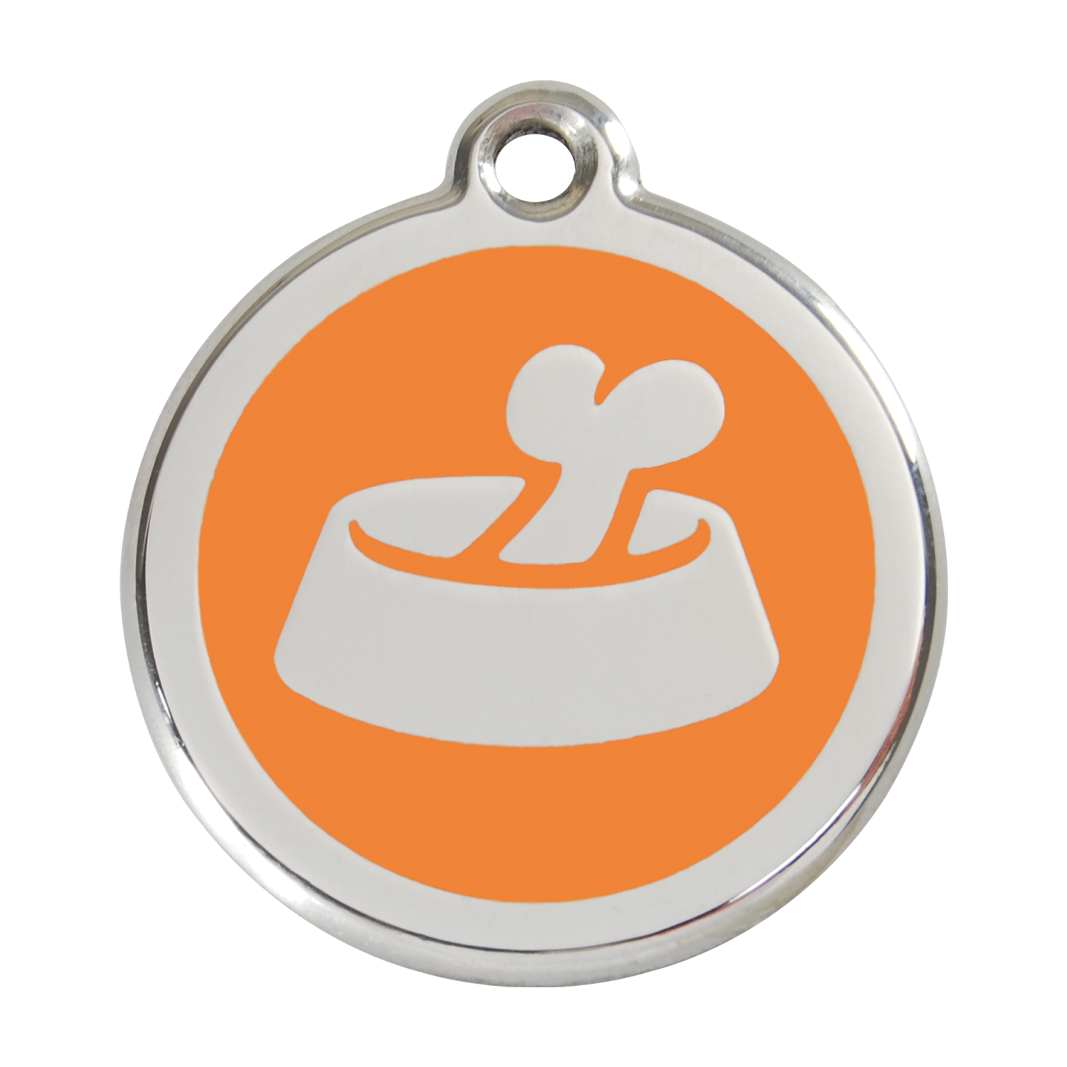 Red Dingo Stainless Steel & Enamel Bone In A Bowl Dog ID Tag