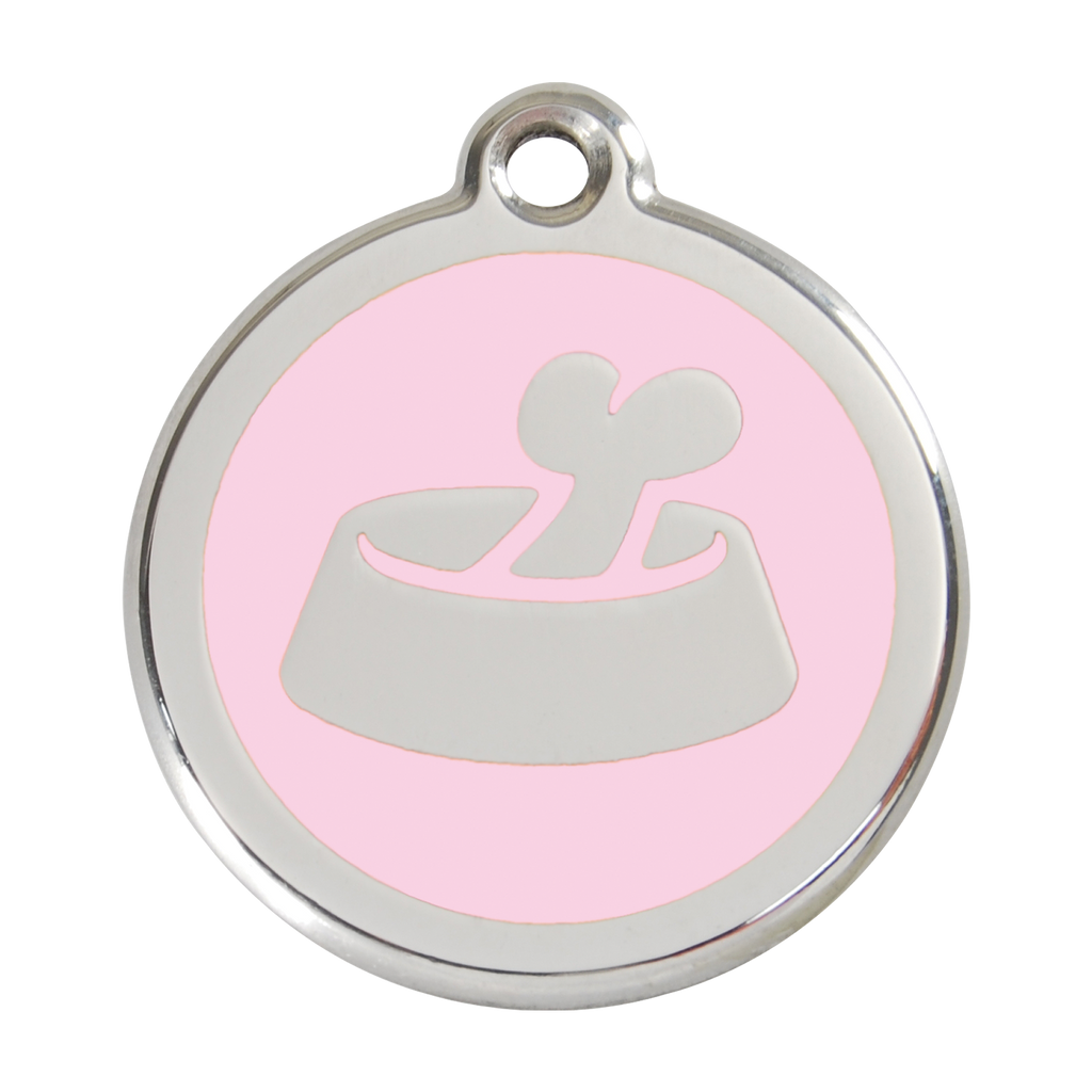 Red Dingo Stainless Steel & Enamel Bone In A Bowl Dog ID Tag