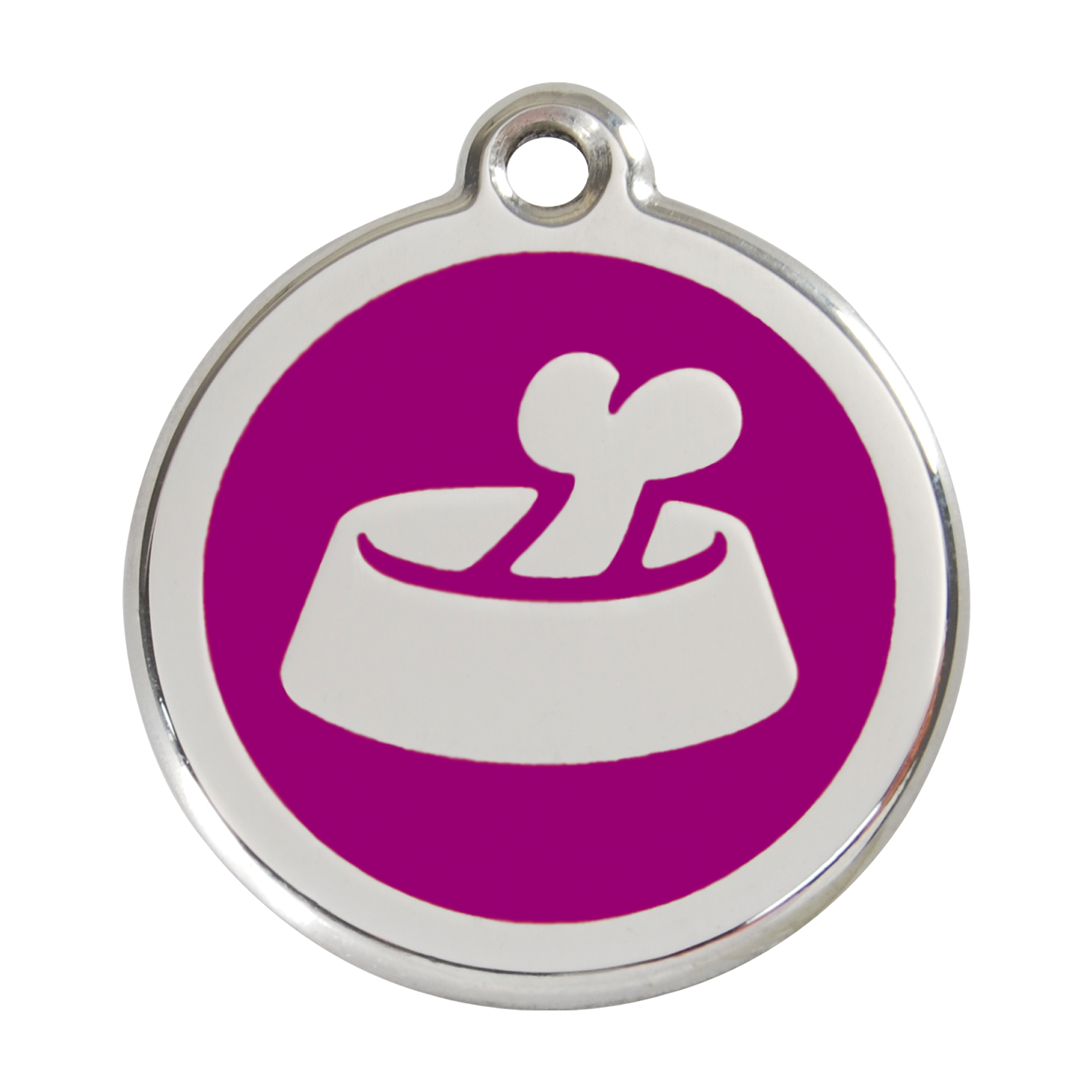 Red Dingo Stainless Steel & Enamel Bone In A Bowl Dog ID Tag