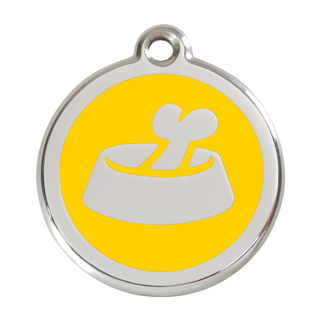 Red Dingo Stainless Steel & Enamel Bone In A Bowl Dog ID Tag