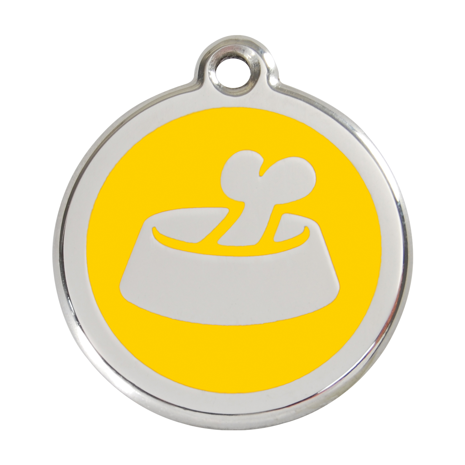 Red Dingo Stainless Steel & Enamel Bone In A Bowl Dog ID Tag