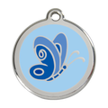 Red Dingo Stainless Steel & Enamel Blue Butterfly Dog ID Tag