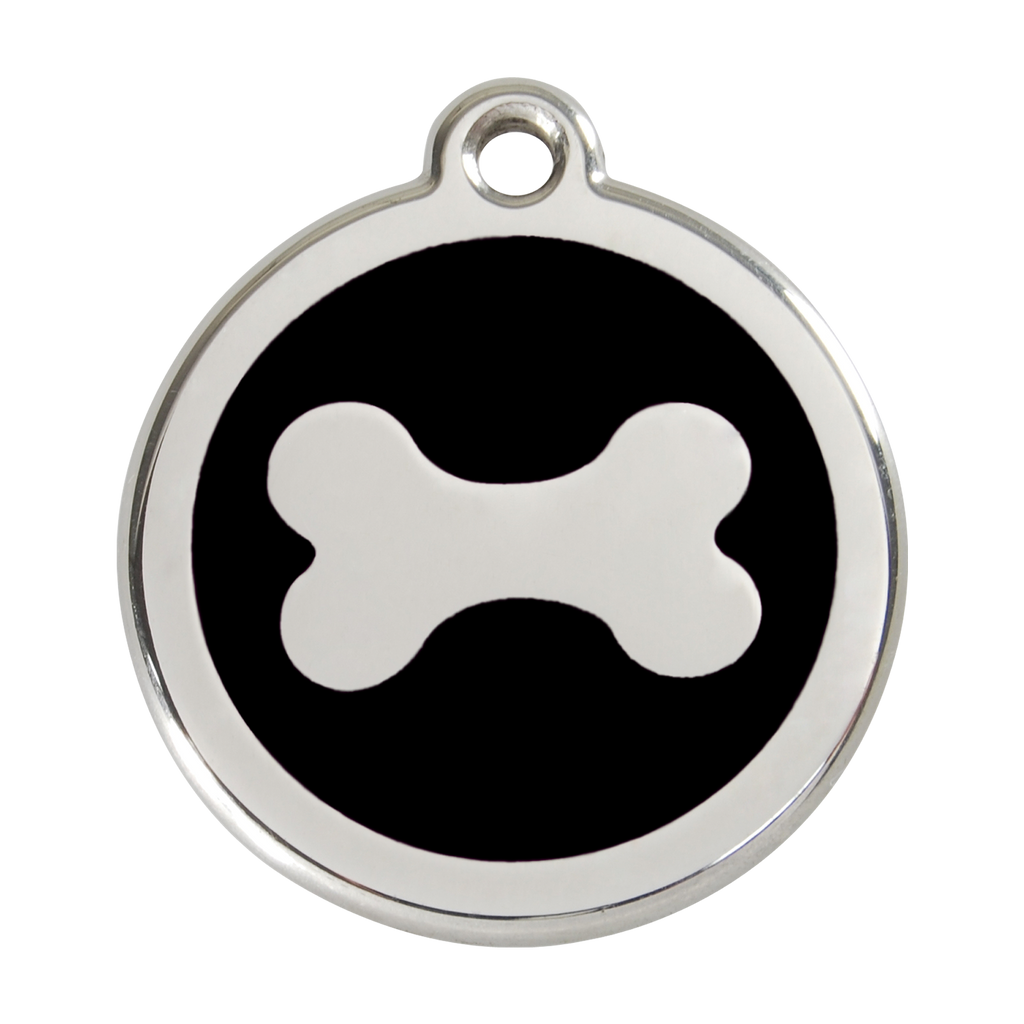 Red Dingo Stainless Steel & Enamel Dog Bone Dog ID Tag