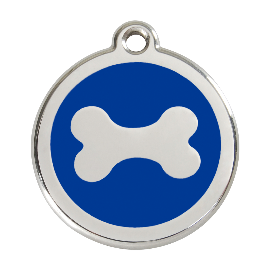 Red Dingo Stainless Steel & Enamel Dog Bone Dog ID Tag