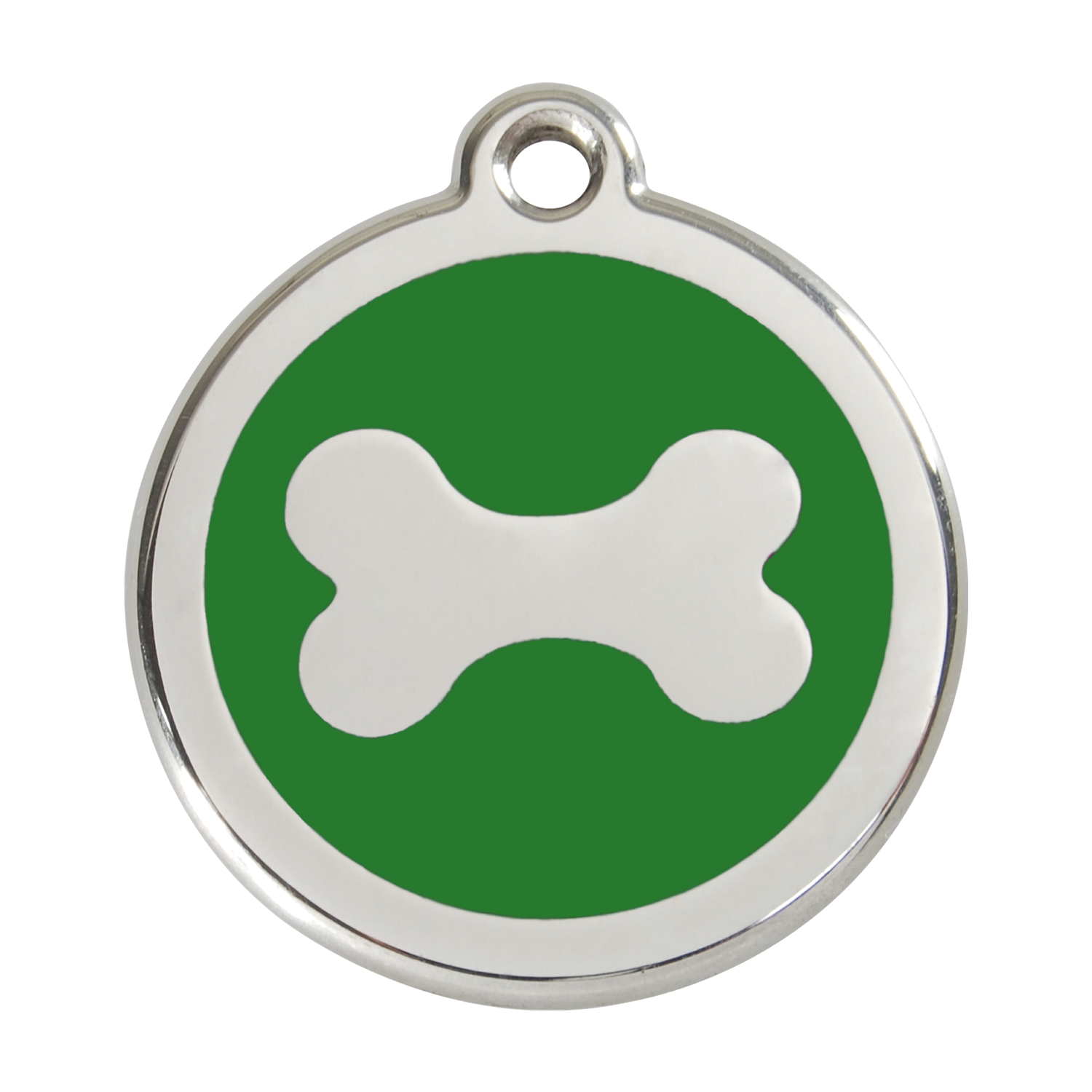 Red Dingo Stainless Steel & Enamel Dog Bone Dog ID Tag