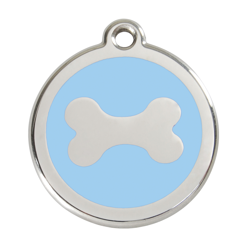 Red Dingo Stainless Steel & Enamel Dog Bone Dog ID Tag