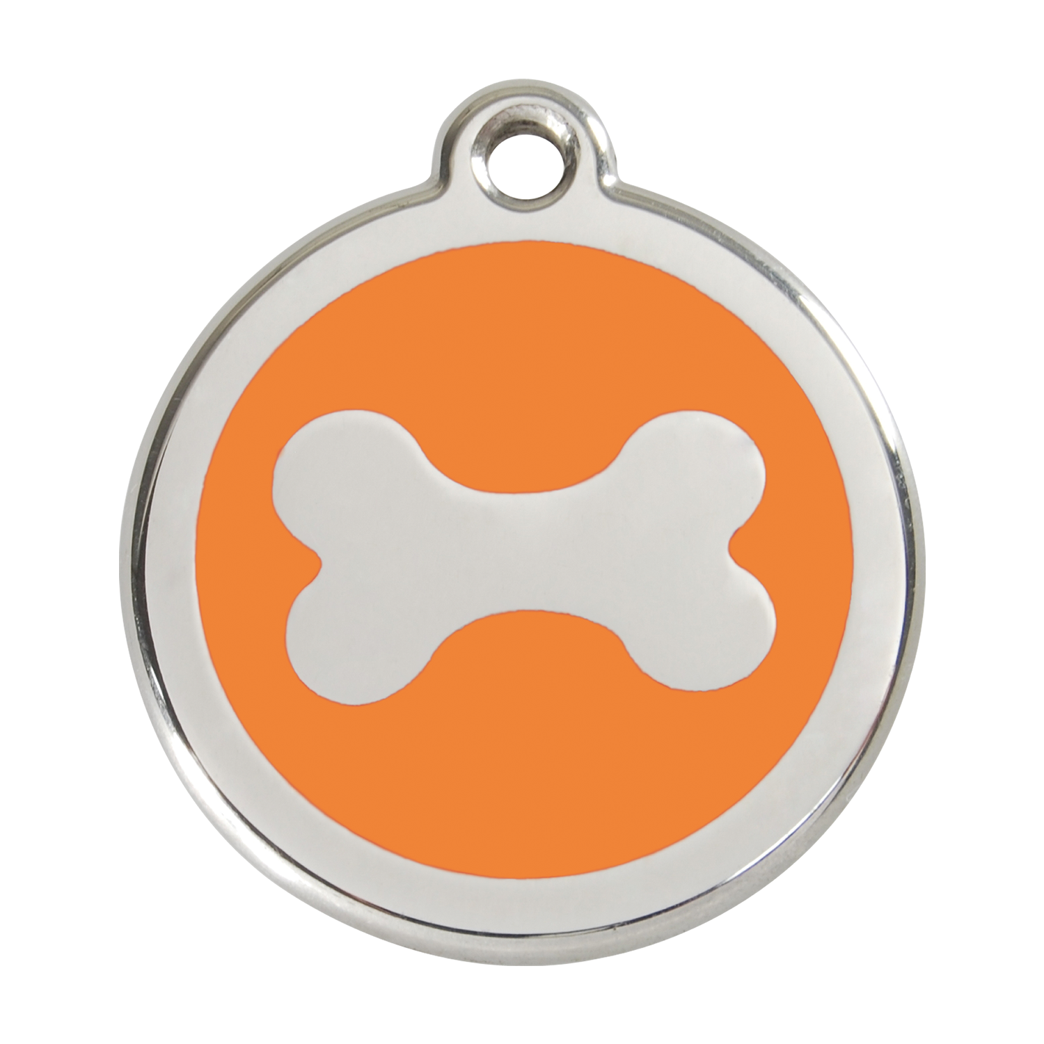 Red Dingo Stainless Steel & Enamel Dog Bone Dog ID Tag