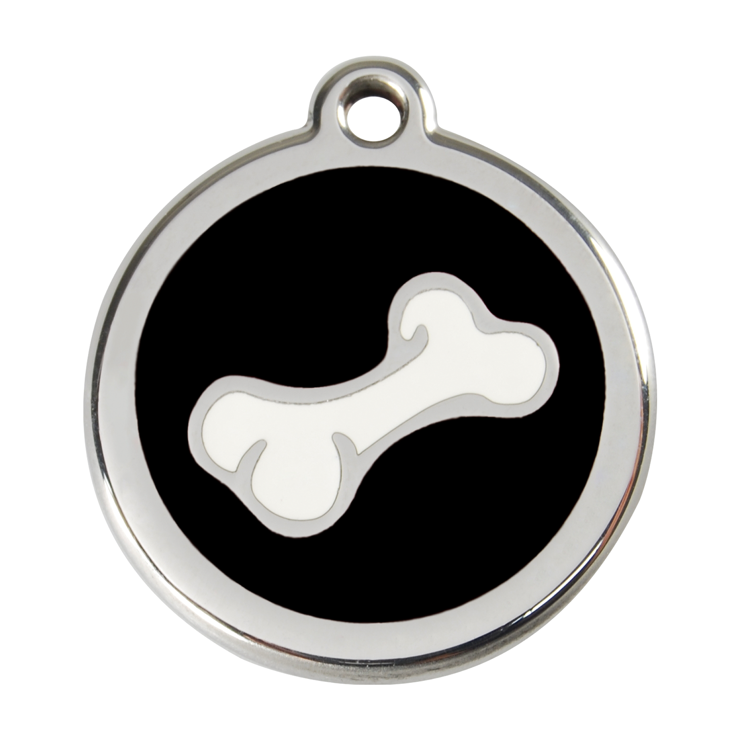 Red Dingo Stainless Steel & Enamel 3D Bone Dog ID Tag