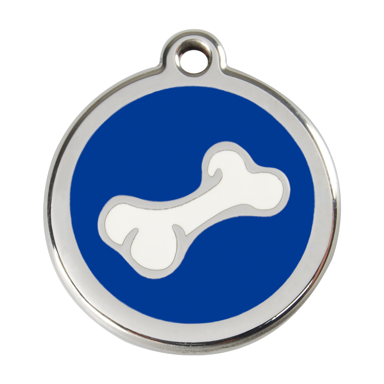 Red Dingo Stainless Steel & Enamel 3D Bone Dog ID Tag