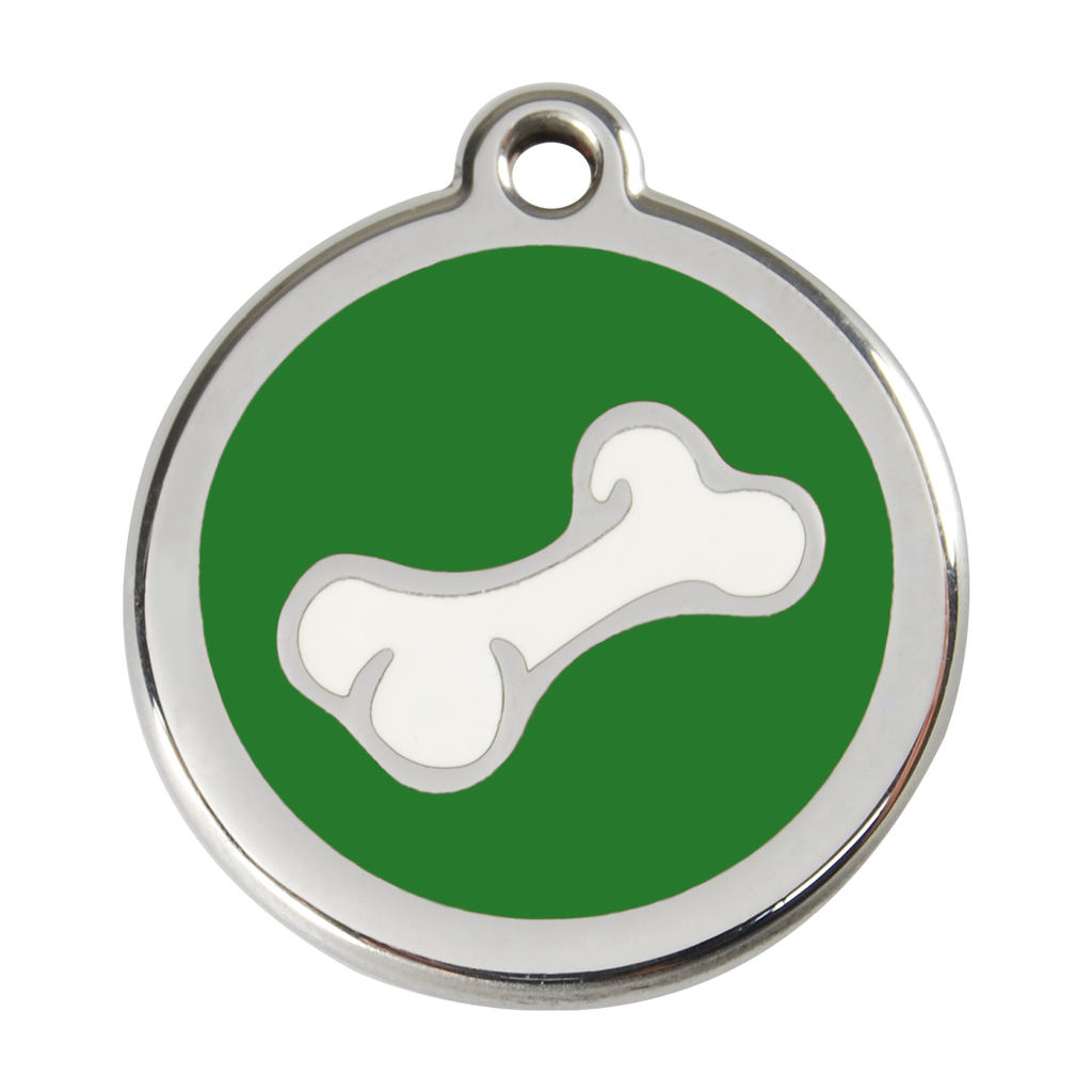 Red Dingo Stainless Steel & Enamel 3D Bone Dog ID Tag