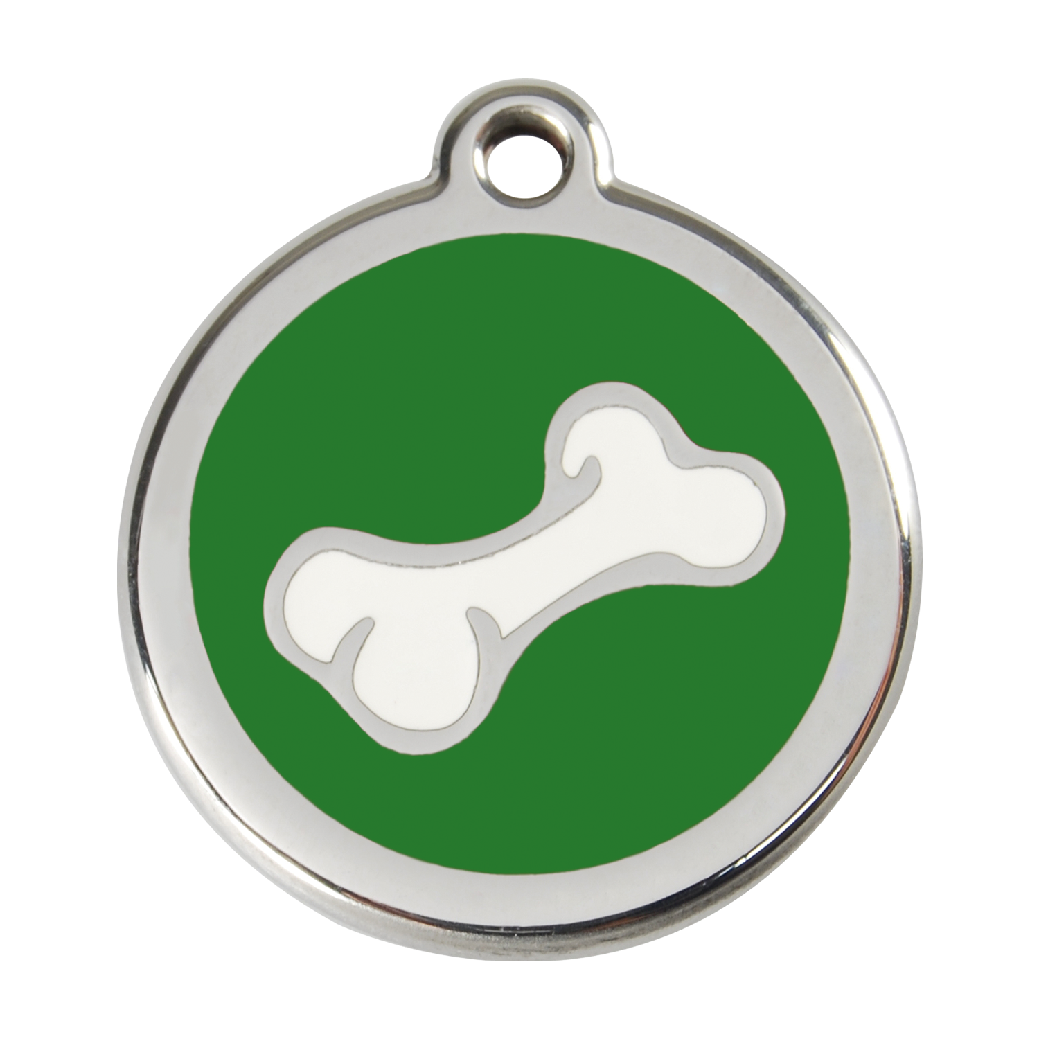 Red Dingo Stainless Steel & Enamel 3D Bone Dog ID Tag