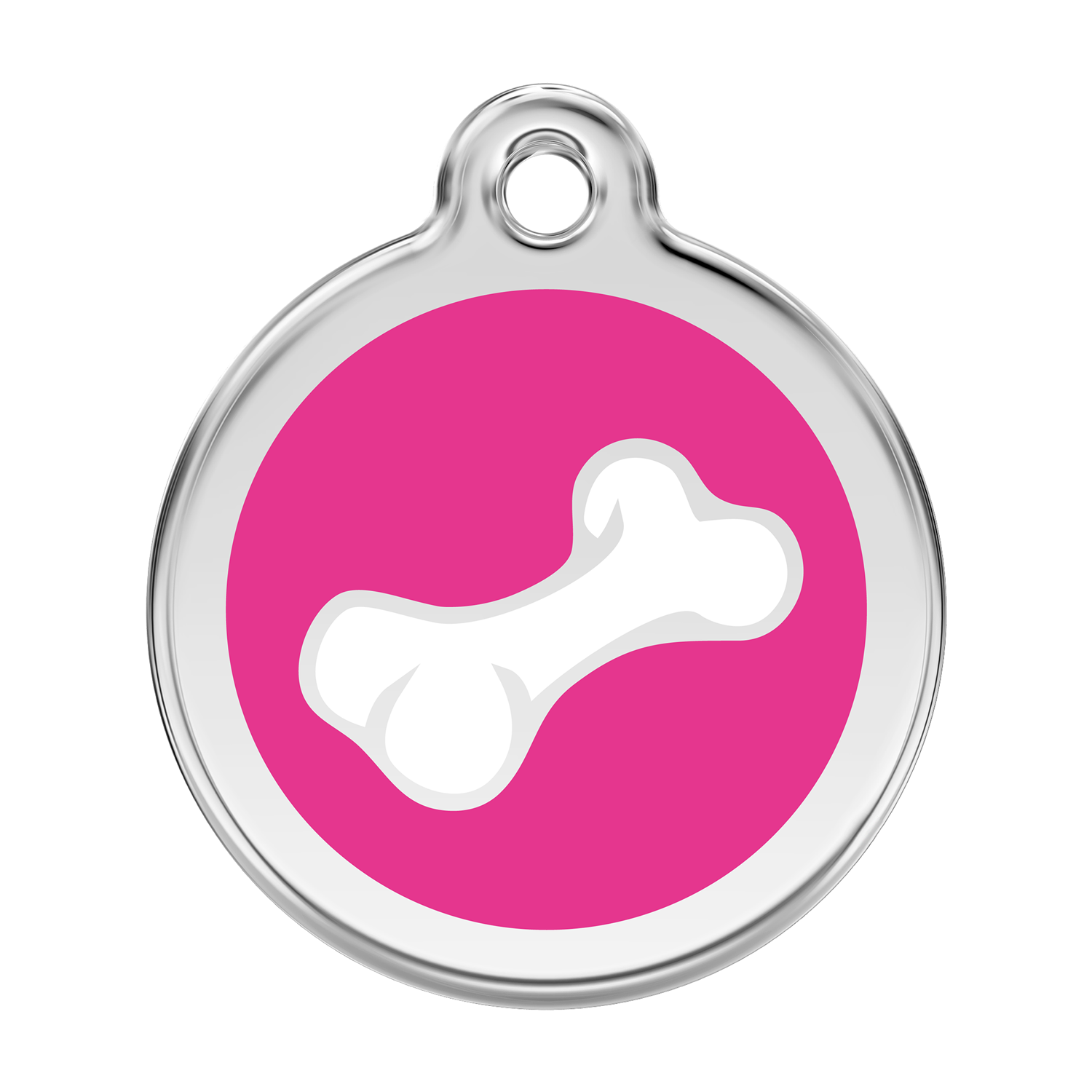 Red Dingo Stainless Steel & Enamel 3D Bone Dog ID Tag