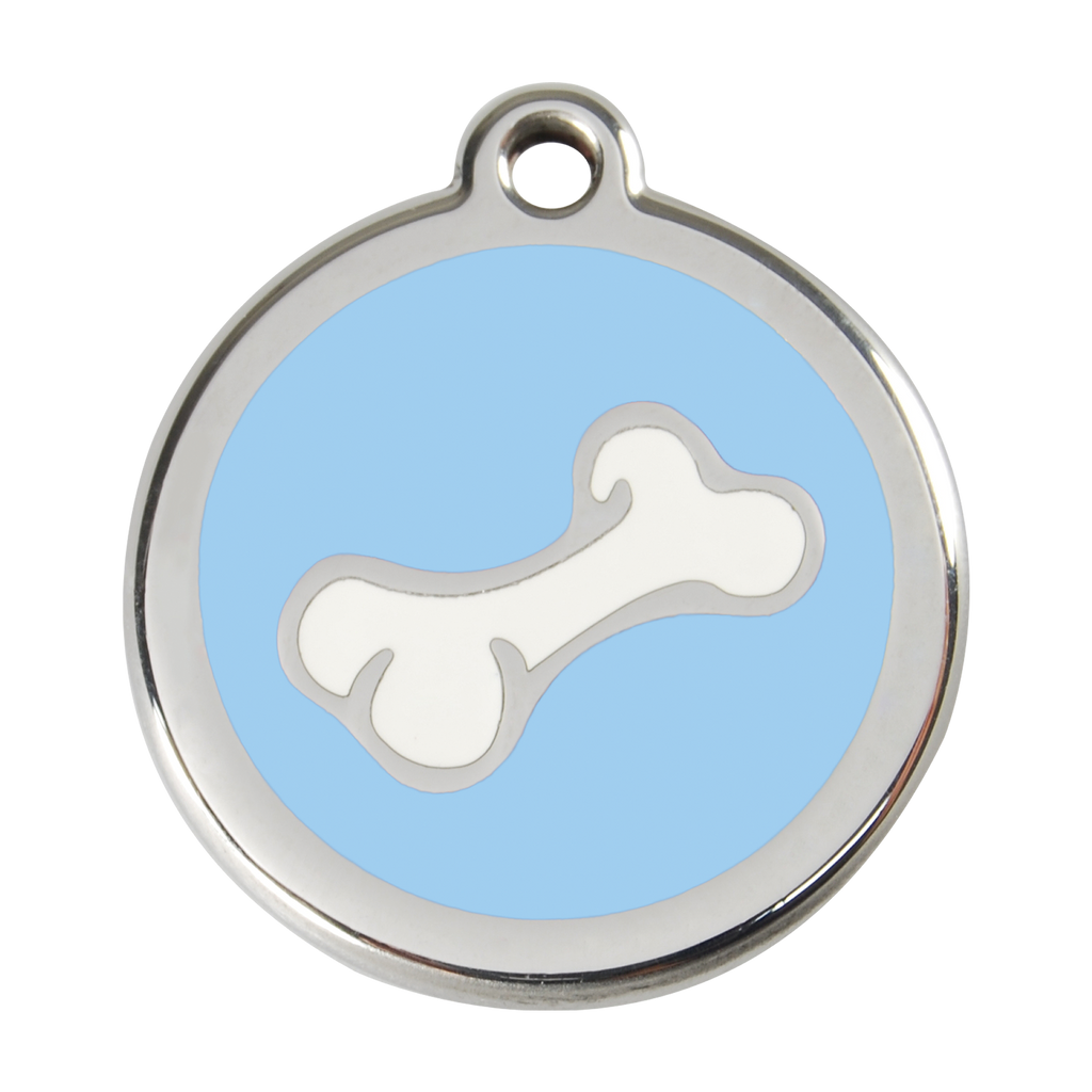Red Dingo Stainless Steel & Enamel 3D Bone Dog ID Tag