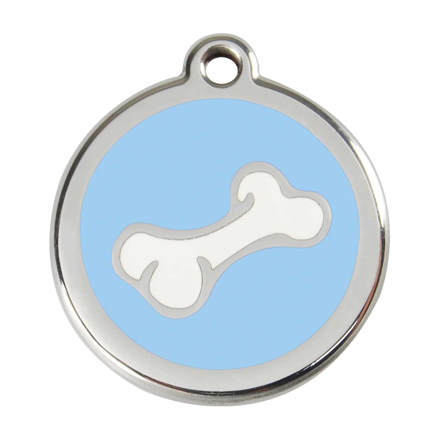 Red Dingo Stainless Steel & Enamel 3D Bone Dog ID Tag