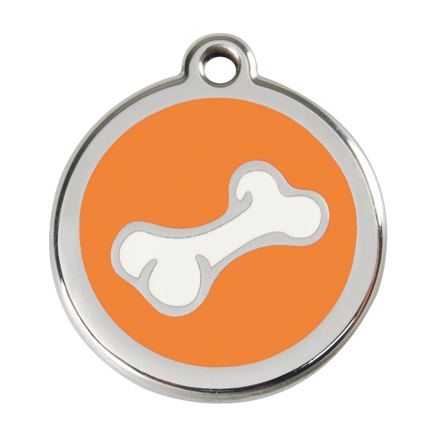 Red Dingo Stainless Steel & Enamel 3D Bone Dog ID Tag