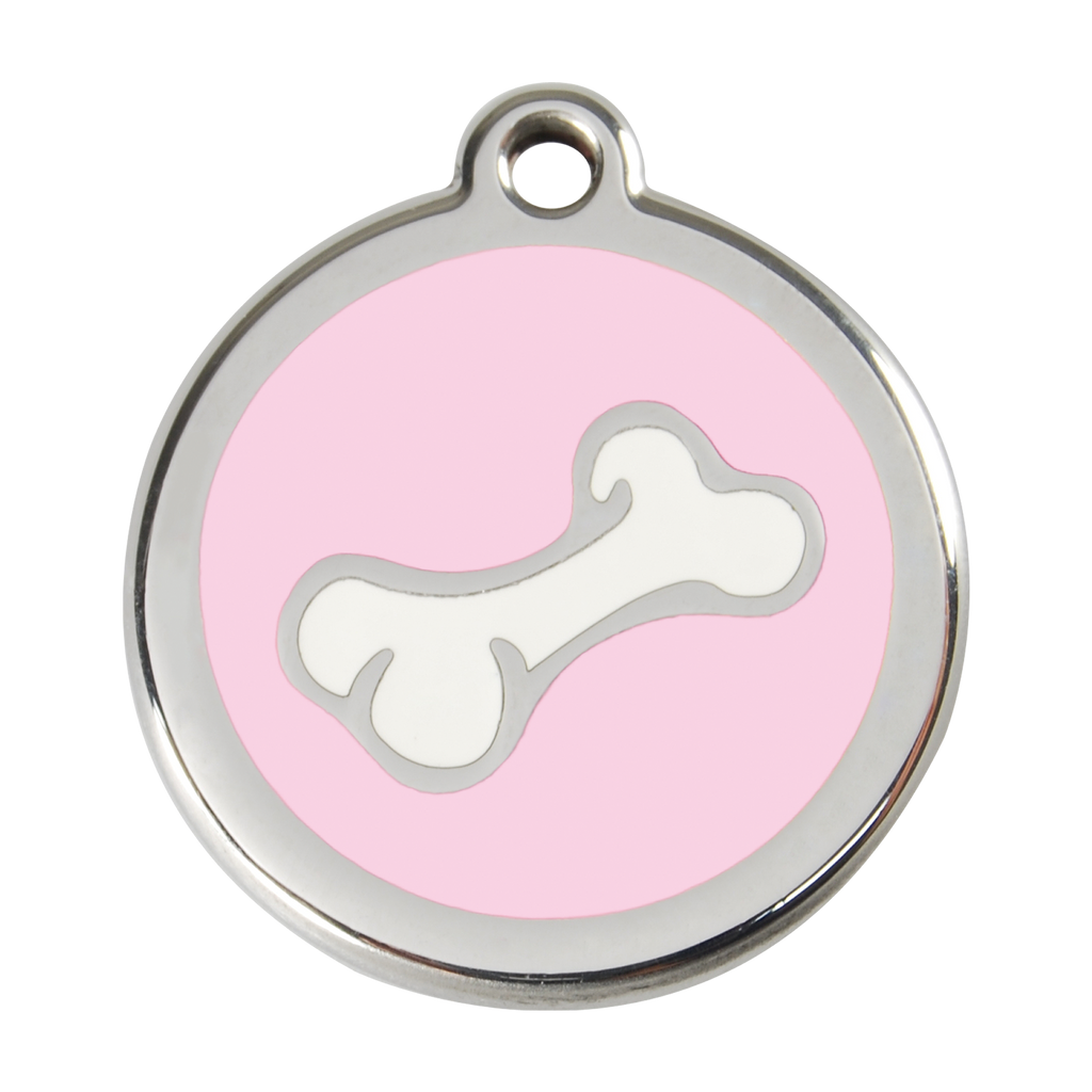 Red Dingo Stainless Steel & Enamel 3D Bone Dog ID Tag