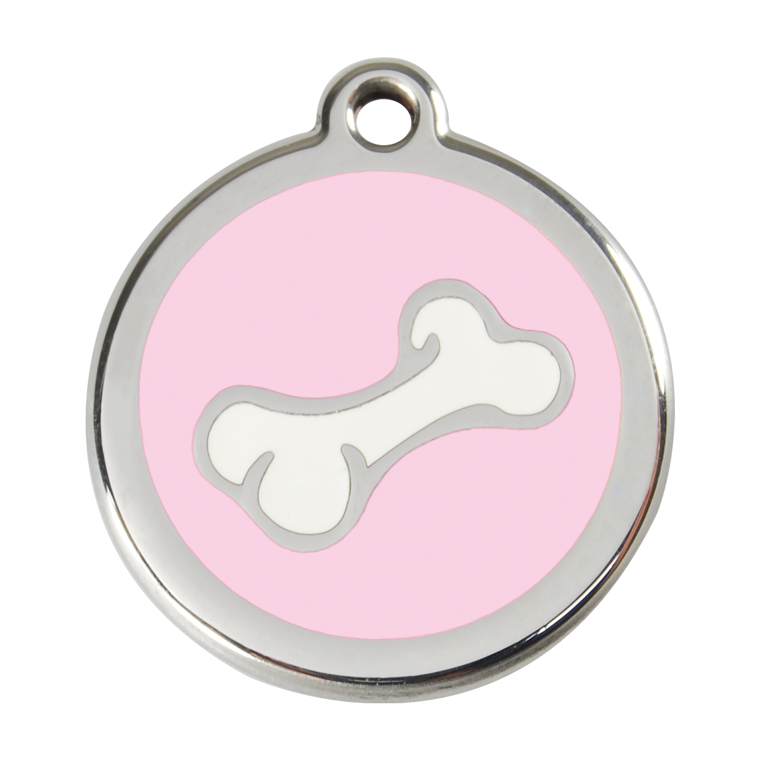 Red Dingo Stainless Steel & Enamel 3D Bone Dog ID Tag