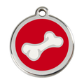 Red Dingo Stainless Steel & Enamel 3D Bone Dog ID Tag