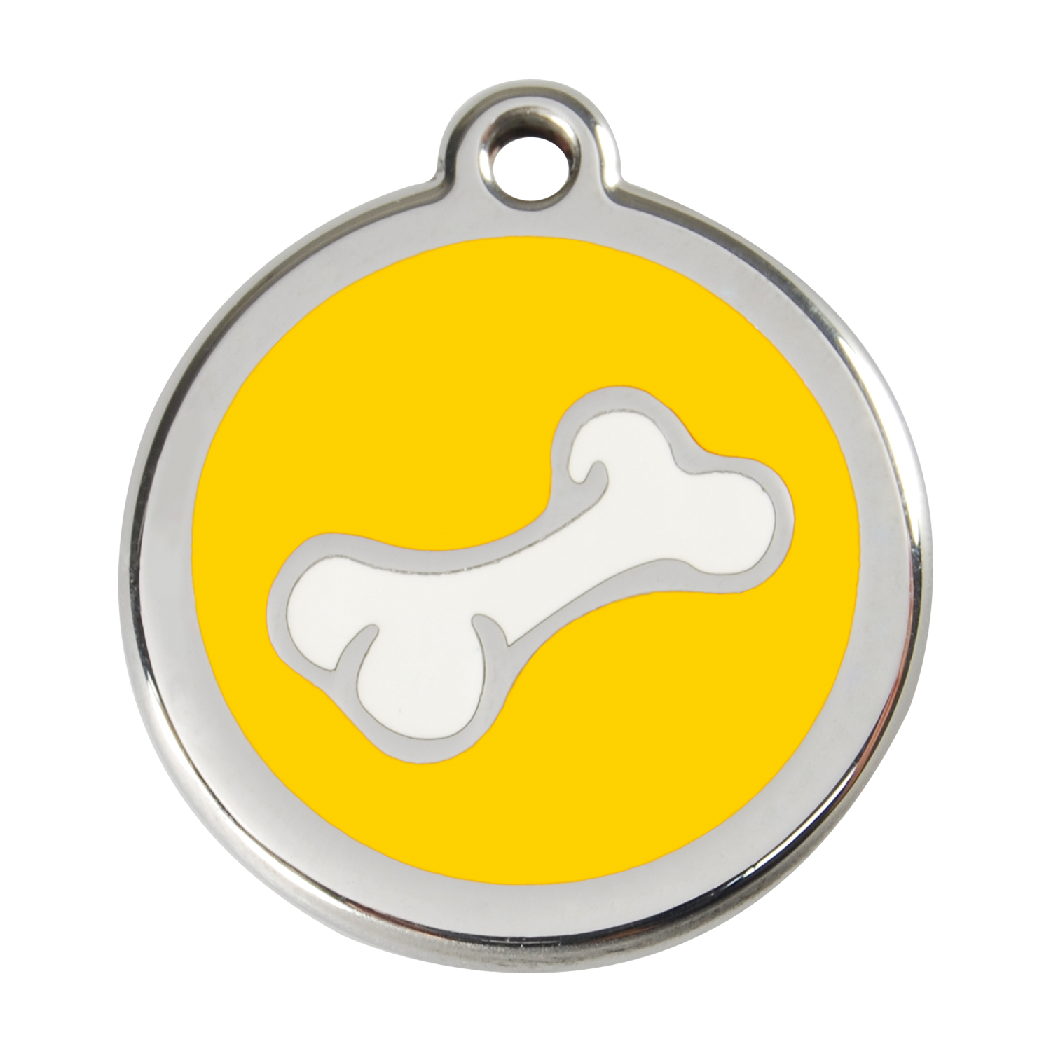 Red Dingo Stainless Steel & Enamel 3D Bone Dog ID Tag