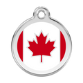 Red Dingo Stainless Steel & Enamel Canadian Flag Dog ID Tag