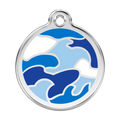 Red Dingo Stainless Steel & Enamel Blue Camouflage Dog ID Tag