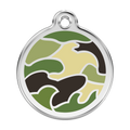 Red Dingo Stainless Steel & Enamel Green Camouflage Dog ID Tag