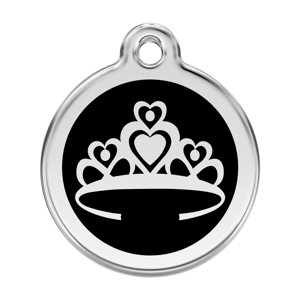 Red Dingo Stainless Steel & Enamel Crown Dog ID Tag