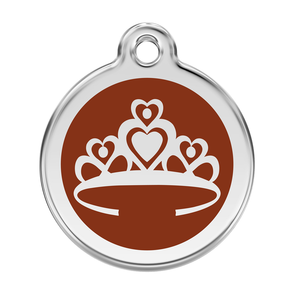 Red Dingo Stainless Steel & Enamel Crown Dog ID Tag