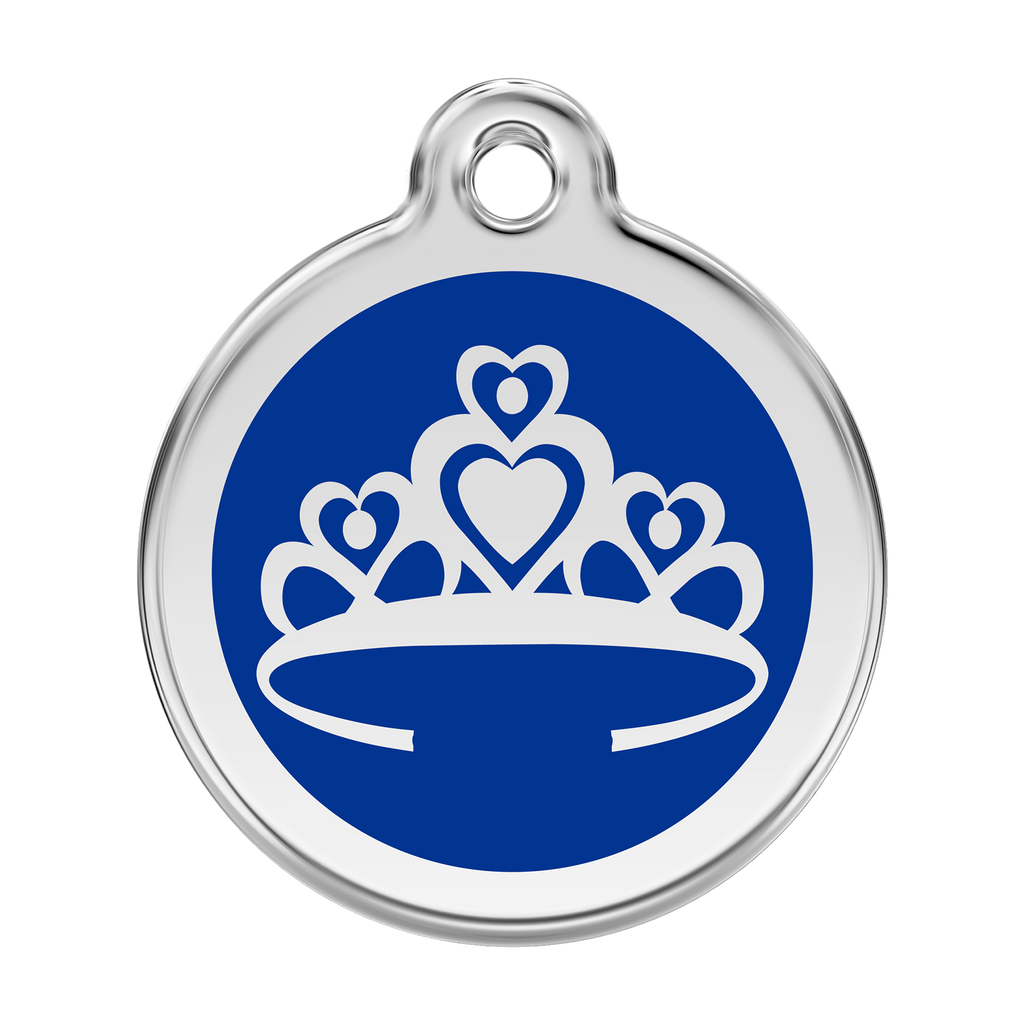 Red Dingo Stainless Steel & Enamel Crown Dog ID Tag