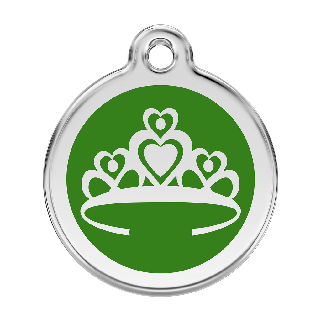 Red Dingo Stainless Steel & Enamel Crown Dog ID Tag