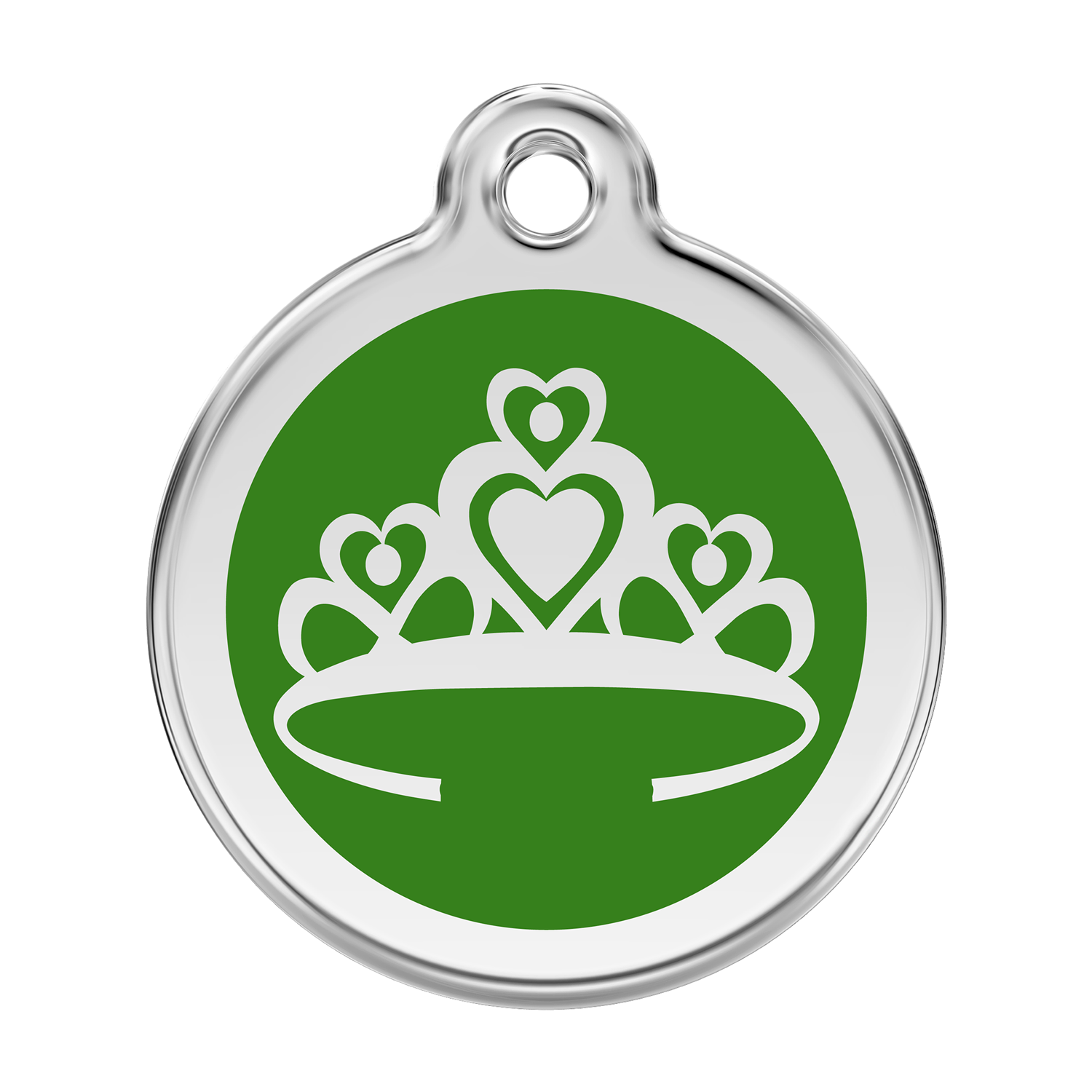 Red Dingo Stainless Steel & Enamel Crown Dog ID Tag