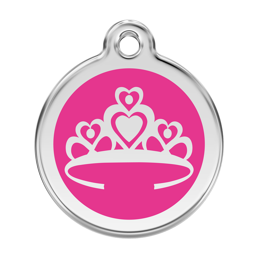 Red Dingo Stainless Steel & Enamel Crown Dog ID Tag