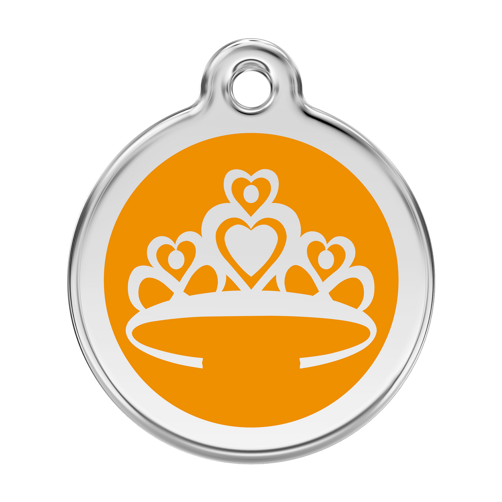 Red Dingo Stainless Steel & Enamel Crown Dog ID Tag