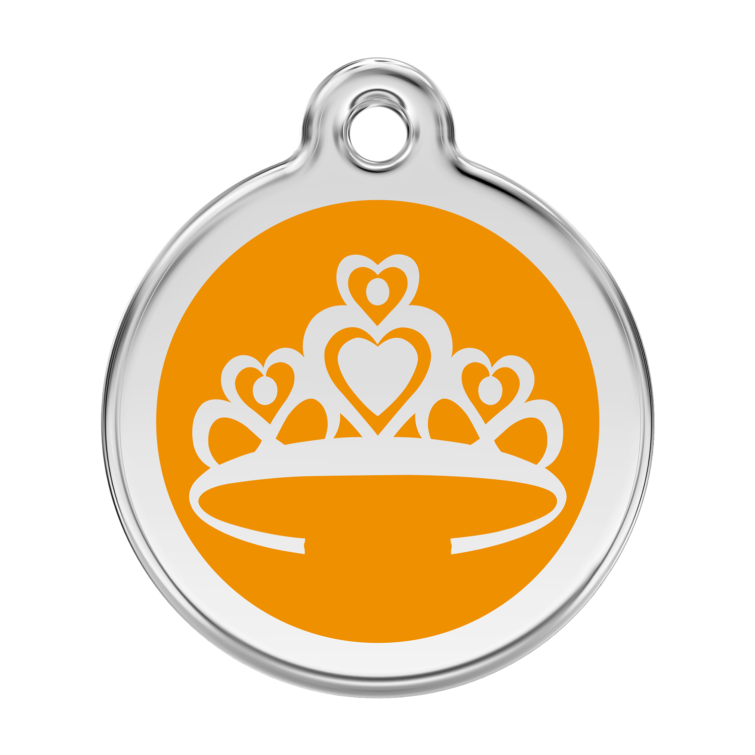 Red Dingo Stainless Steel & Enamel Crown Dog ID Tag