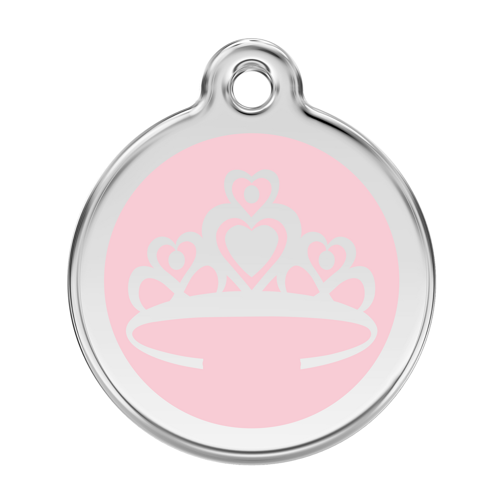 Red Dingo Stainless Steel & Enamel Crown Dog ID Tag