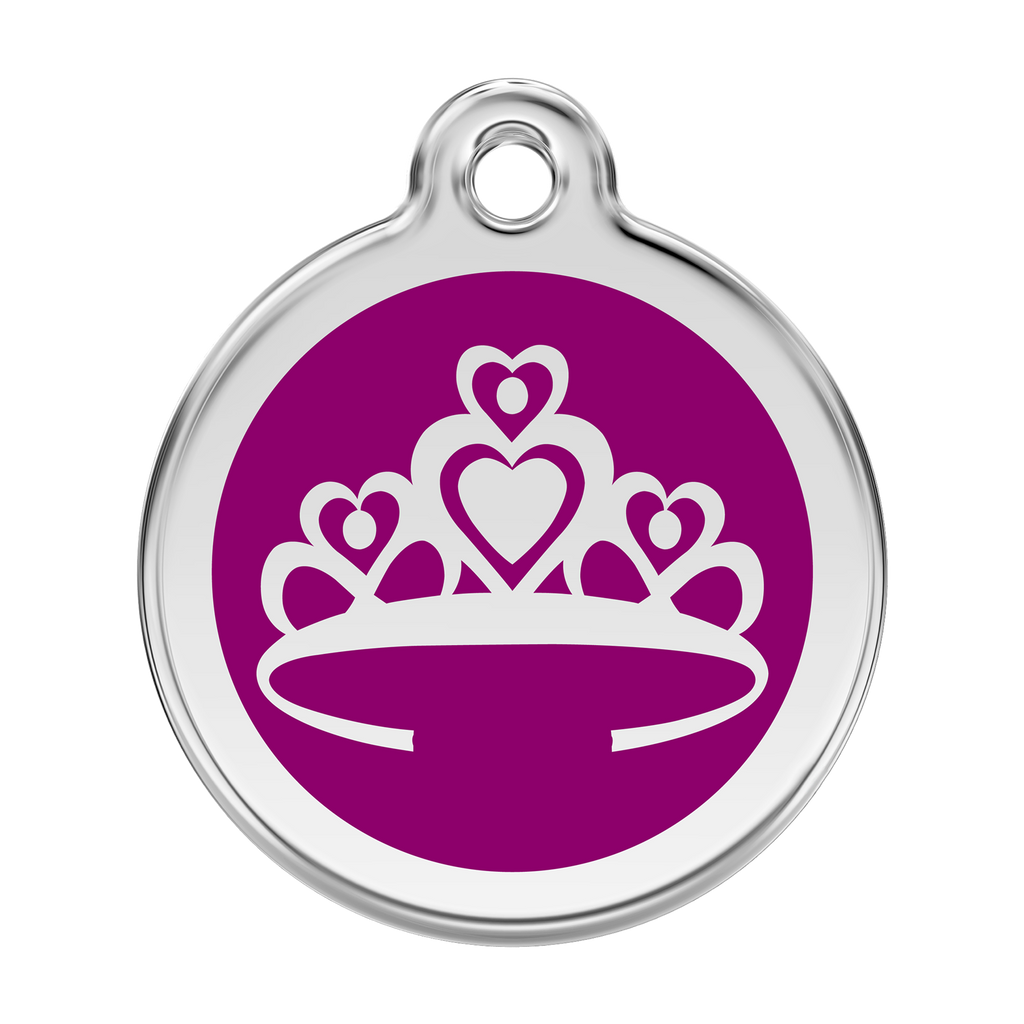 Red Dingo Stainless Steel & Enamel Crown Dog ID Tag