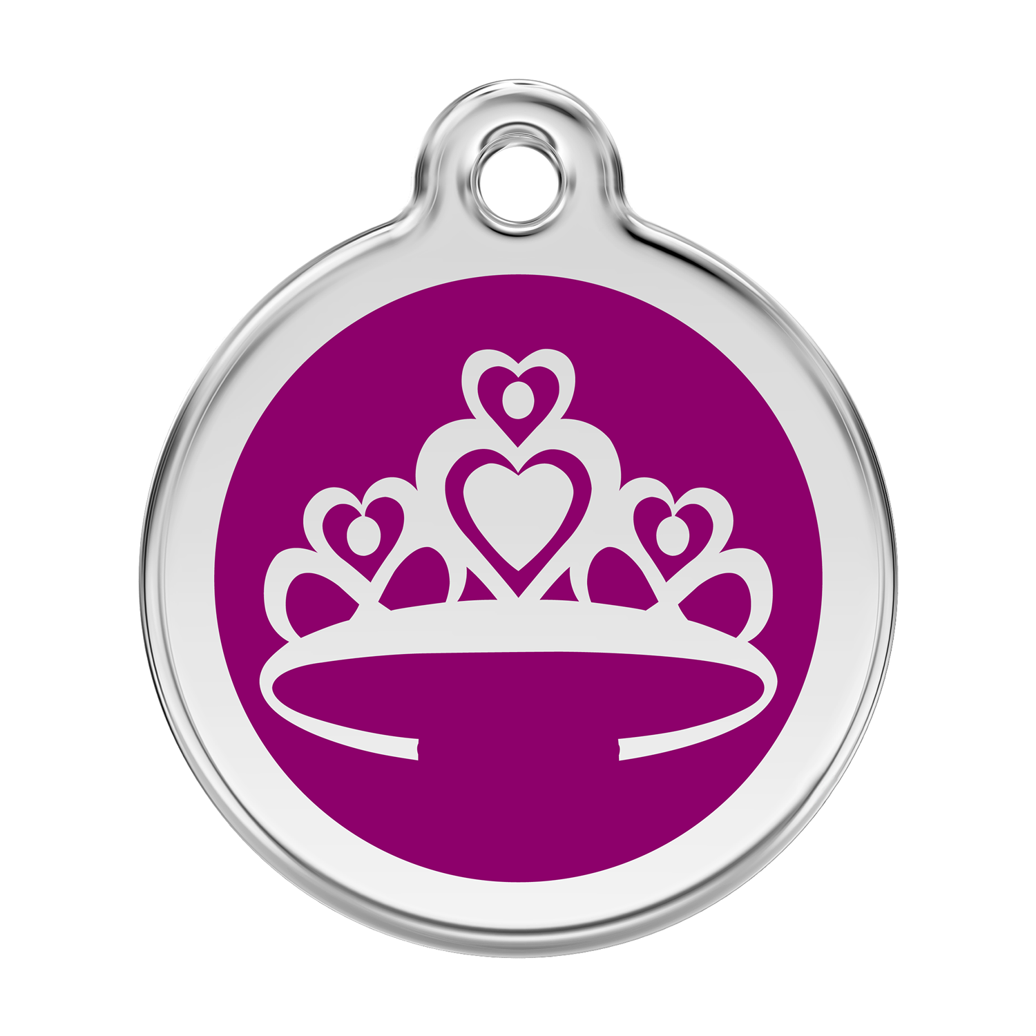 Red Dingo Stainless Steel & Enamel Crown Dog ID Tag