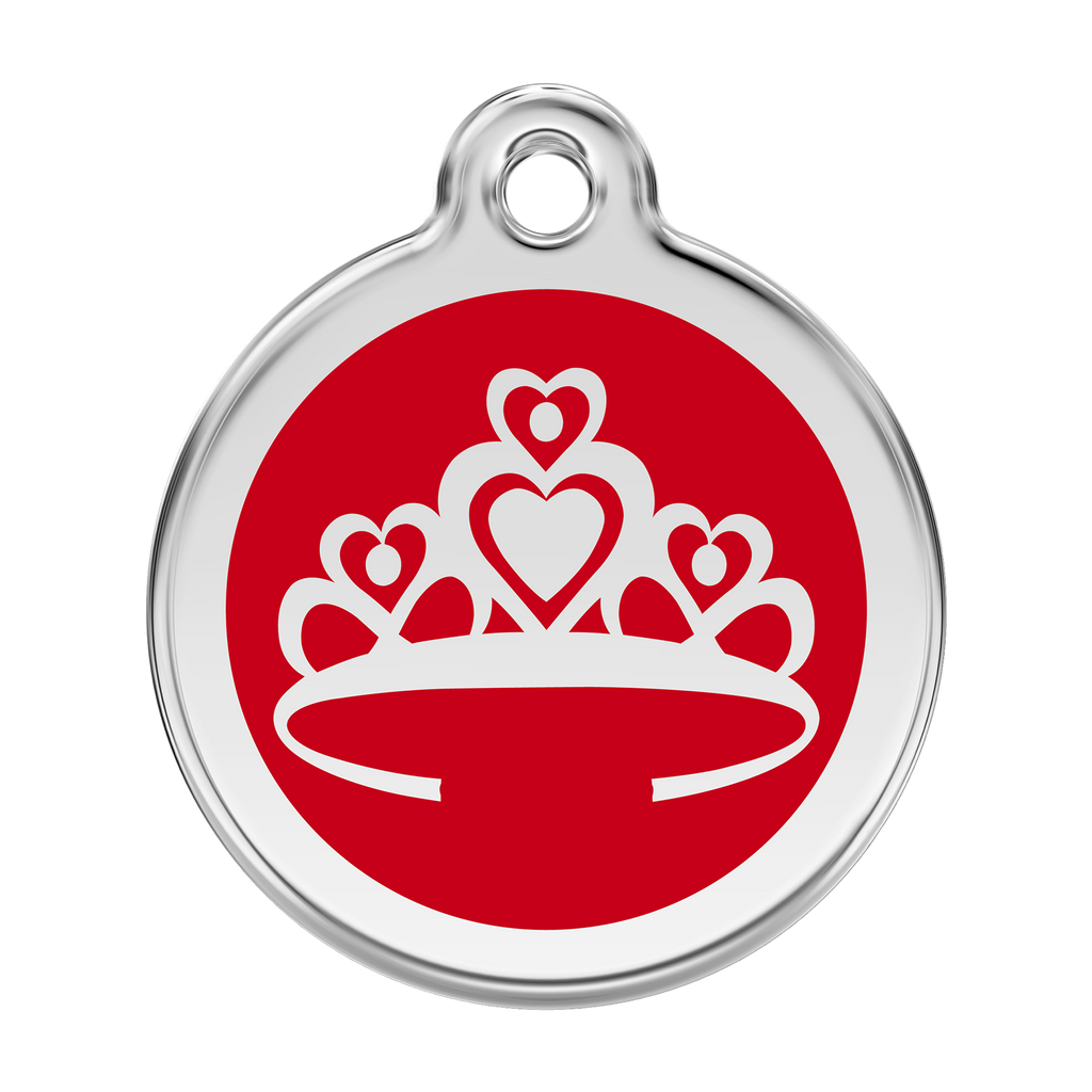 Red Dingo Stainless Steel & Enamel Crown Dog ID Tag