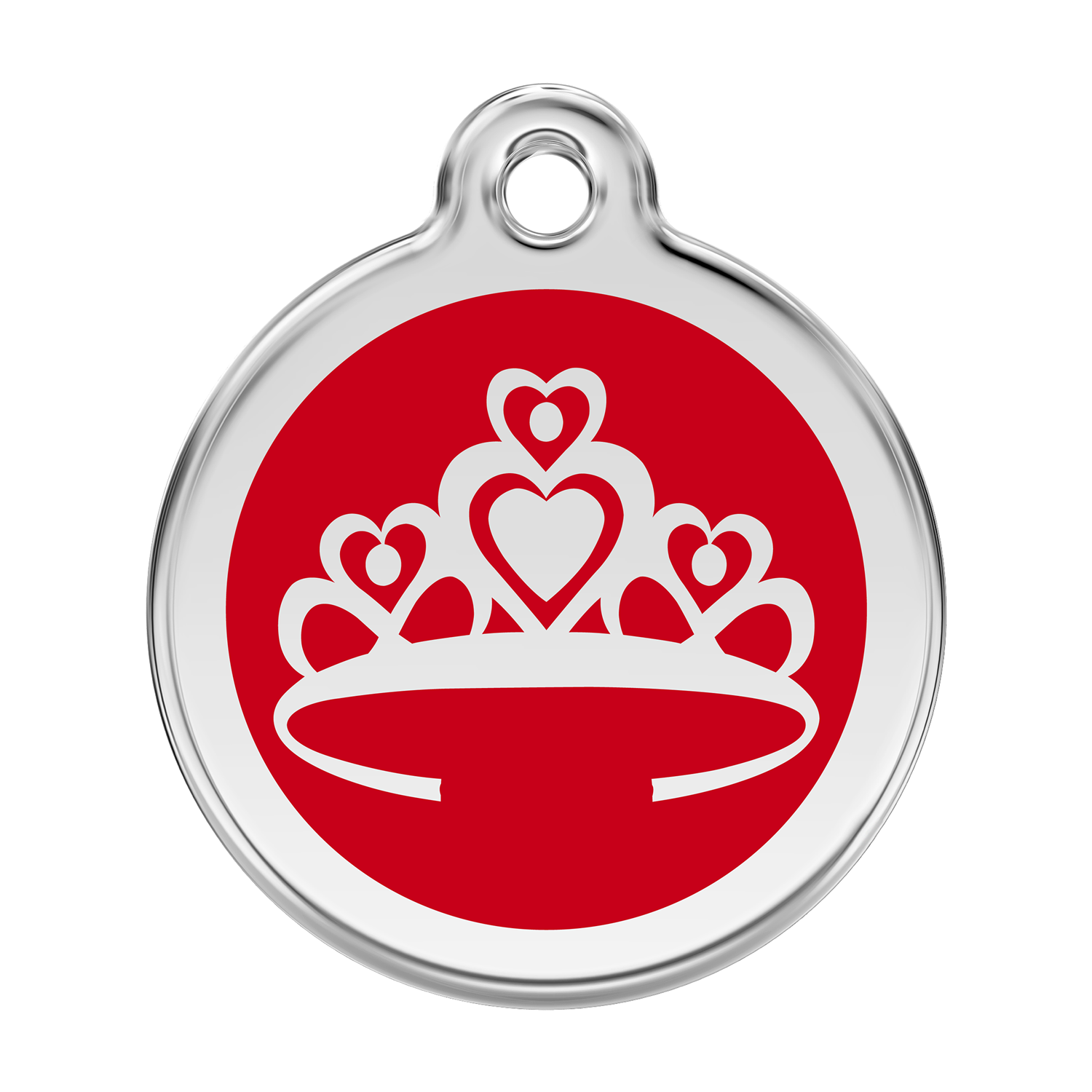 Red Dingo Stainless Steel & Enamel Crown Dog ID Tag